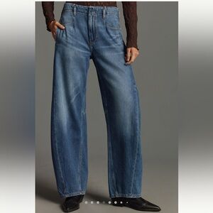 Anthropologie Blue Wide-Leg Jeans